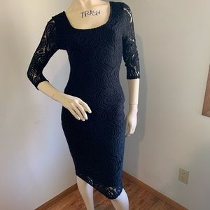 Black formal midi dress